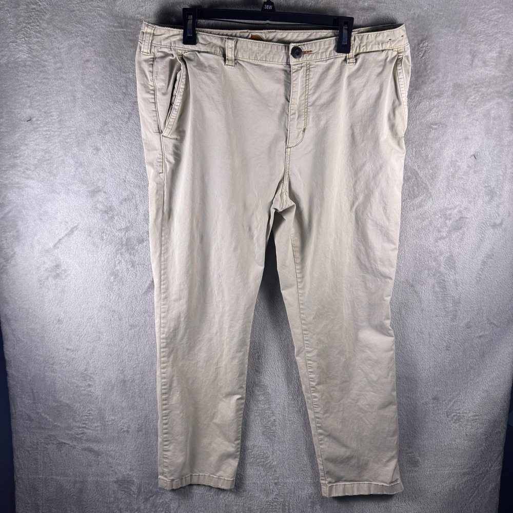 Tommy Bahama Pants Mens 38x32 Beige Stretch Chino Relaxed Fit Casual Cotton